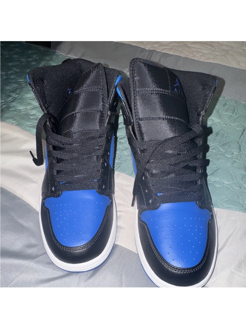Jordan High-Top Sneakers in Black & Blue